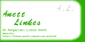 anett linkes business card